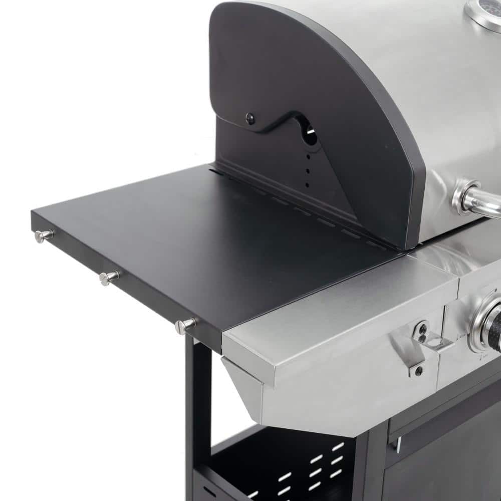 Stainless Steel 4-Burner Propane Gas Grill with Side Burner