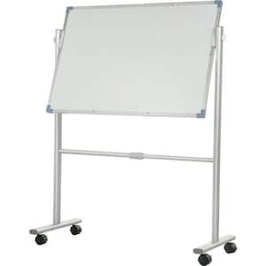 36 in. x 24 in. Double Side Mobile Magnetic Whiteboard Dry Erase Board Stand, Height Adjustable, Lockable Swivel Wheels