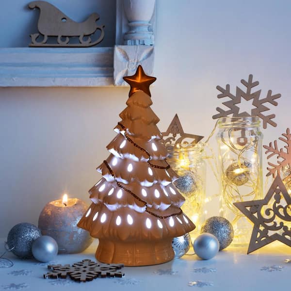 Christmas Decorative LED Ceramic Tree Tabletop Décor