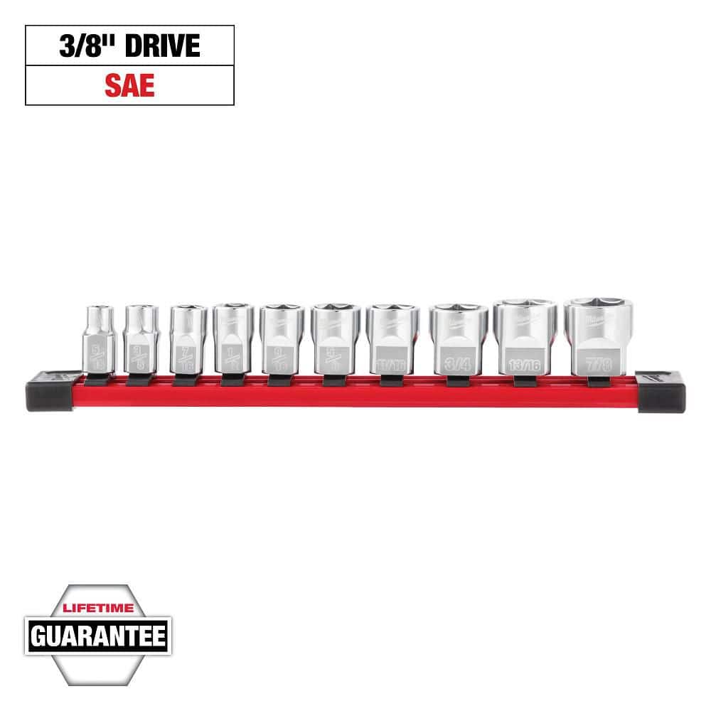 3/8 in. SAE Low Profile 6-Point Socket Set with FOUR FLAT Sides (10-Piece) price history on PriceWatchPro