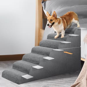 BOZTIY 6-Step Dog Stairs for Small Dog and Cat Foam Pet Steps Non-Slip ...