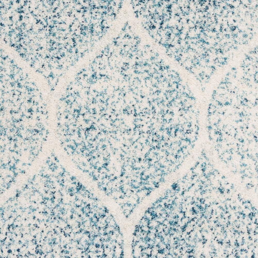 Chic Metro-Mod Cream & Turquoise 3' x 5' Synthetic Area Rug
