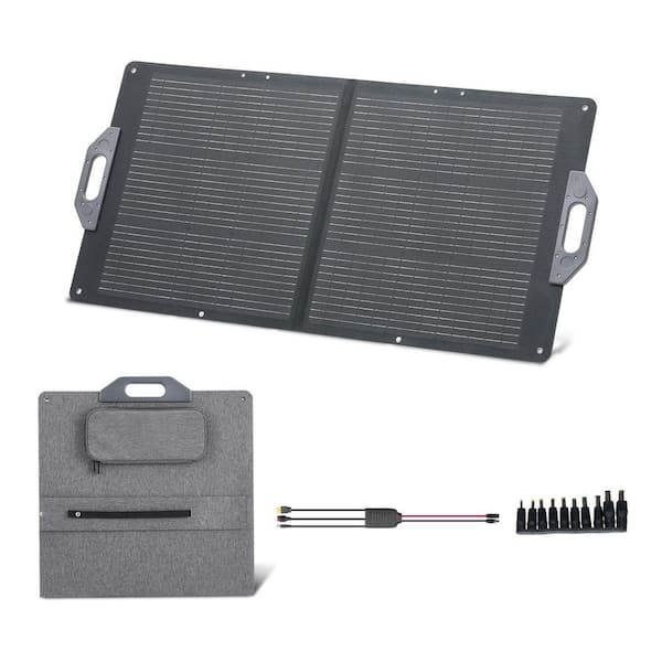 100-Watt Foldable Solar Panel with 24% Efficiency Portable Monocrystalline Charger MC4 USB-A Type-C DC IP65 Waterproof