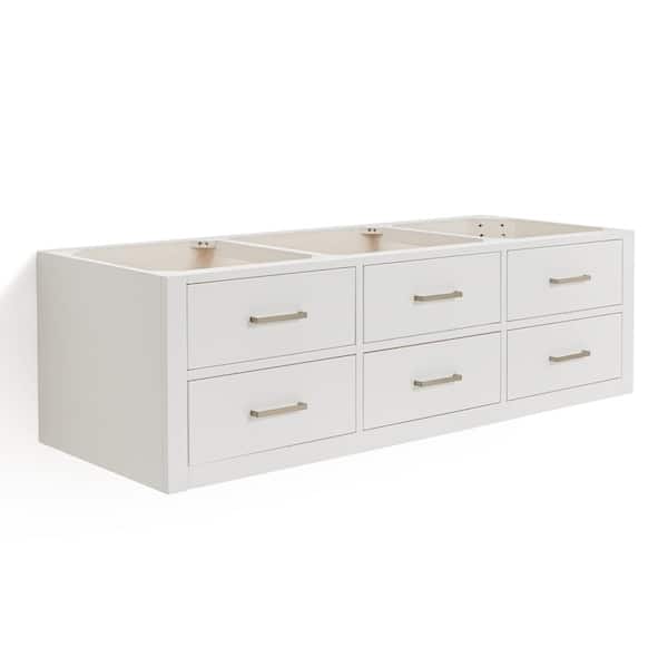 ARIEL Hutton 60 in. W x 22 in. D x 18 in. H Bath Vanity Cabinet without Top in White