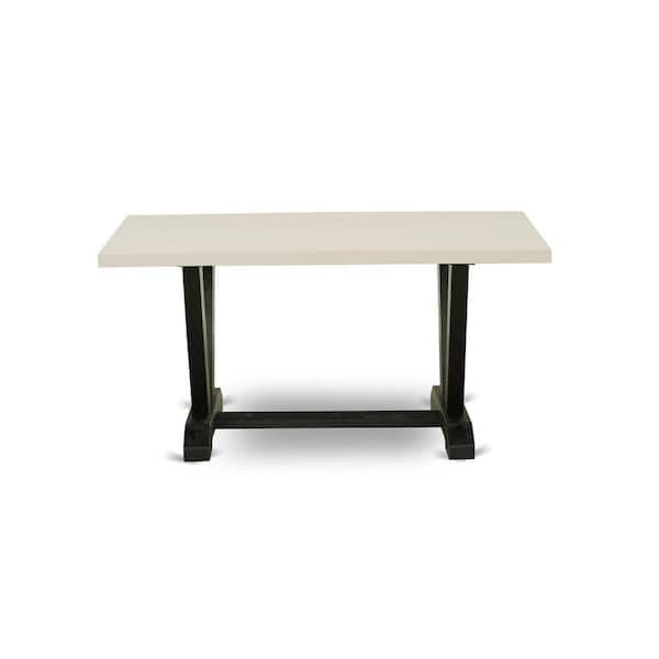East West Furniture 6-Piece Rectangle Natural Oak Finish