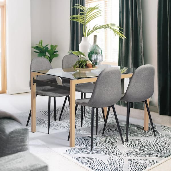 oak and glass rectangular dining table