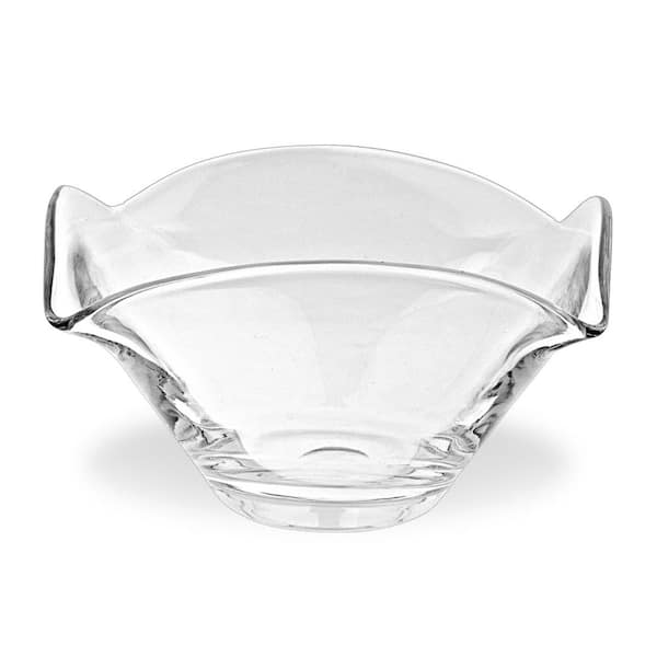 Badash Crystal Jazz Square Wavy 7.25 in. D x 4 in. H Clear European Mouth Blown Crystal Bowl
