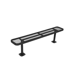 Surface Mount 6 ft. Black Diamond Commercial Park Bench without Back