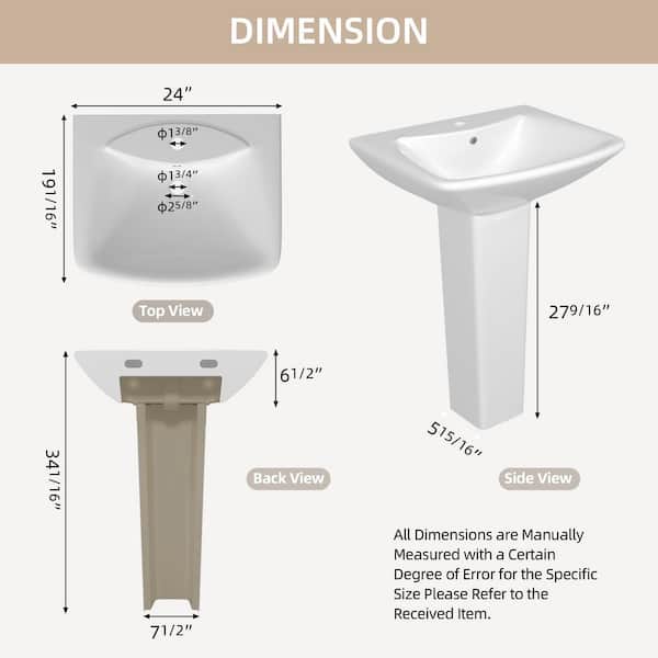 NTQ 24 in. W x 19 in. D Vitreous China U-Shaped Vessel Sink