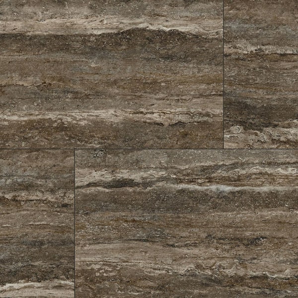 American Travertine Titanium 24 in. x 48 in. Chiseled Porcelain Wall Tile (2-Pieces, 16 sq. ft. /Case)