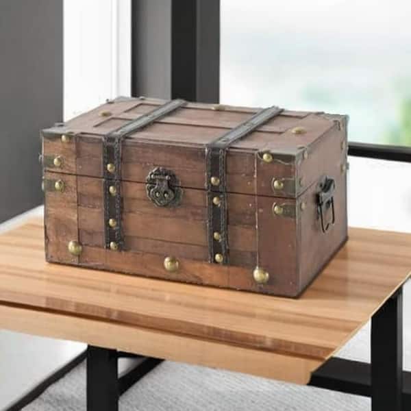 Alexander Small Wooden Treasure Chest, 11 in. x 7 in. x 5.5 in