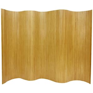 6 ft. Natural Bamboo Wave 1-Panel Room Divider