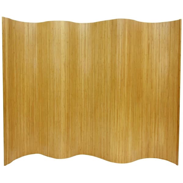 6 ft. Natural Bamboo Wave 1-Panel Room Divider