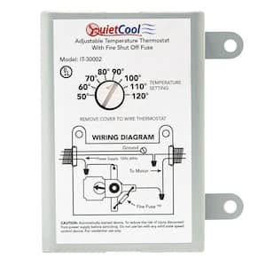Attic Fan Mechanical Replacement Thermostat with Built-In Fire Safety Shut Off