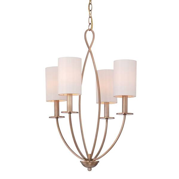 Eurofase Castana Collection 4-Light Gold Chandelier with Fabric Shade