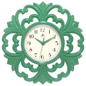 Wisteria 15.5 in.  Green Resin Decorative Wall Clock