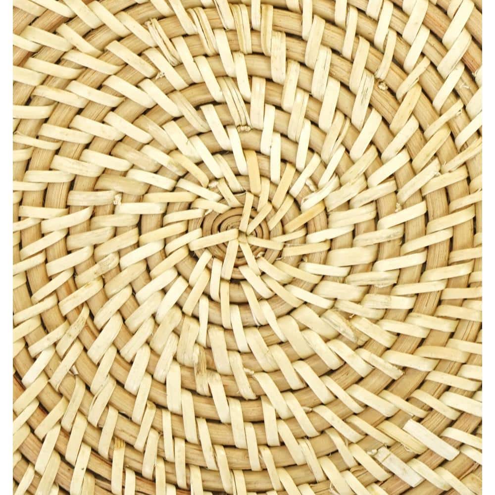 Set of 4 Natural Woven Rattan Round Placemats
