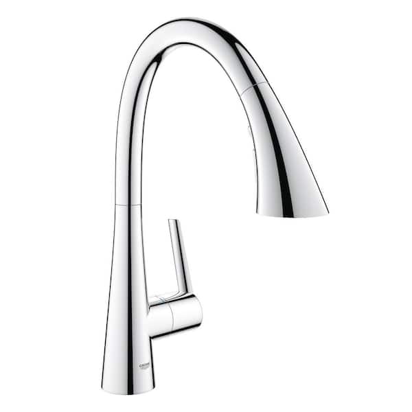 GROHE Zedra Single-Handle Pull-Out Sprayer Kitchen Faucet with Swivel Spout in StarLight Chrome
