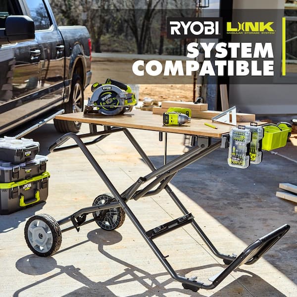 RYOBI Speed Bench 23 in. W x 20 in. D Mobile Workstation with LINK Tool Crate