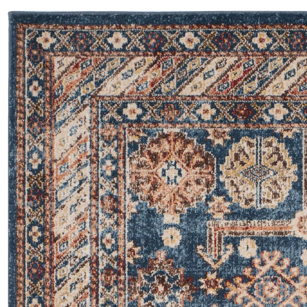 Bijar BIJ653 Power Loomed Indoor Area Rug - Royal/Ivory - 5'3"x7'6" - Safavieh