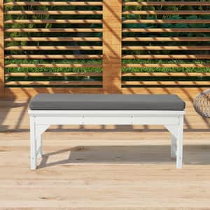 FadingFree Grey Rectangle Outdoor Patio Bench Cushion 39.5 in. x 18.5 in. x 2.5 in.