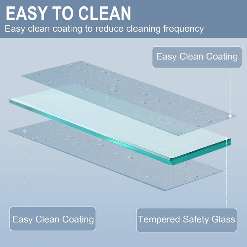 Brushed Nickel Frameless Pivot Shower Door with Clear Tempered Glass
