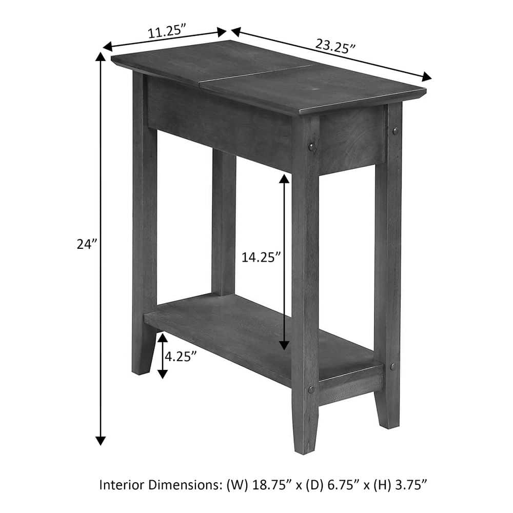 American Heritage Black Flip Top End Table - thumbnail 4