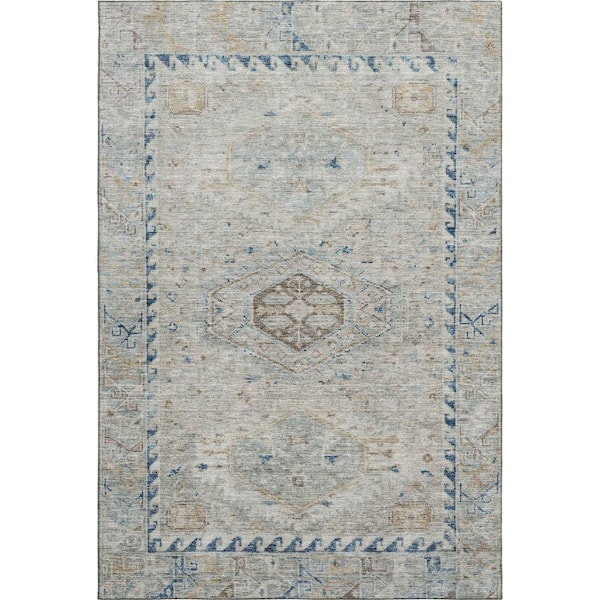 Mayfield Premium Machine Washable Abstract AMF2357 Linen 10 ft. x 14 ft. Area Rug