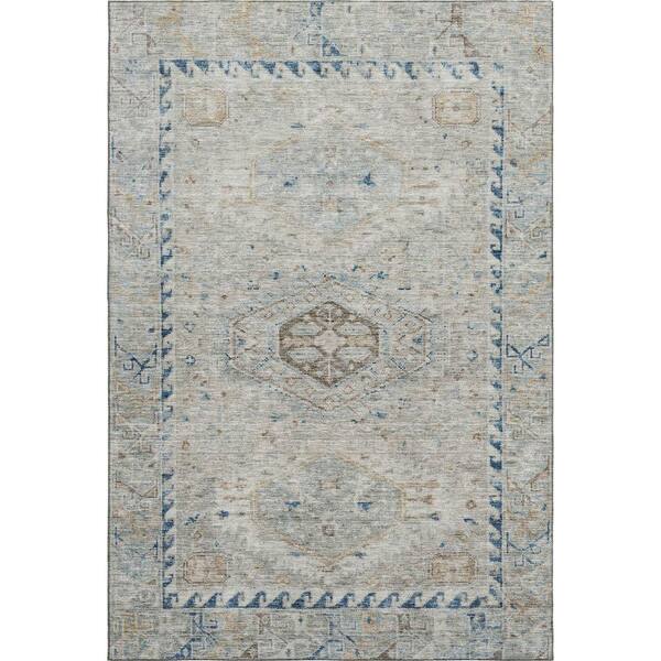 Mayfield Premium Machine Washable Abstract AMF2357 Linen 9 ft. x 12 ft. Area Rug