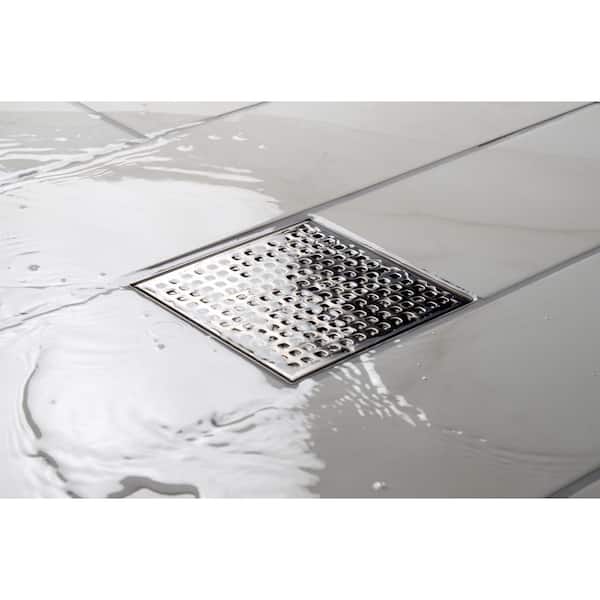 Designline 6 in. x 6 in. Stainless Steel Square Shower Drain with Square Pattern Drain Cover