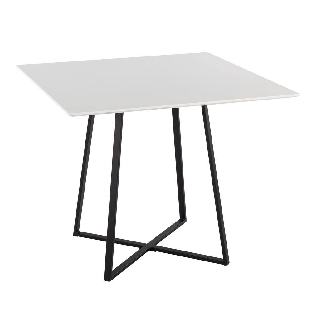 Lumisource Cosmo 36 in. Square Black Metal and White Wood Dining Table