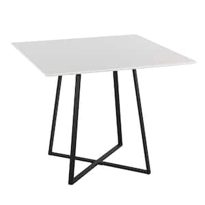 Cosmo 36 in. Square Black Metal and White Wood Dining Table (Seats 4)