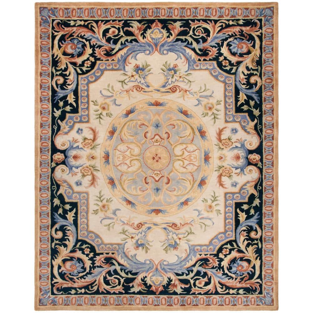 Ivory Handmade Wool Tufted 9' x 12' Rectangular Rug
