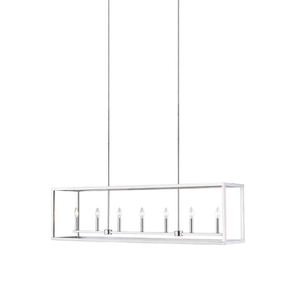 Generation Lighting Moffet Street 7-Light Brushed Nickel Industrial Pendant