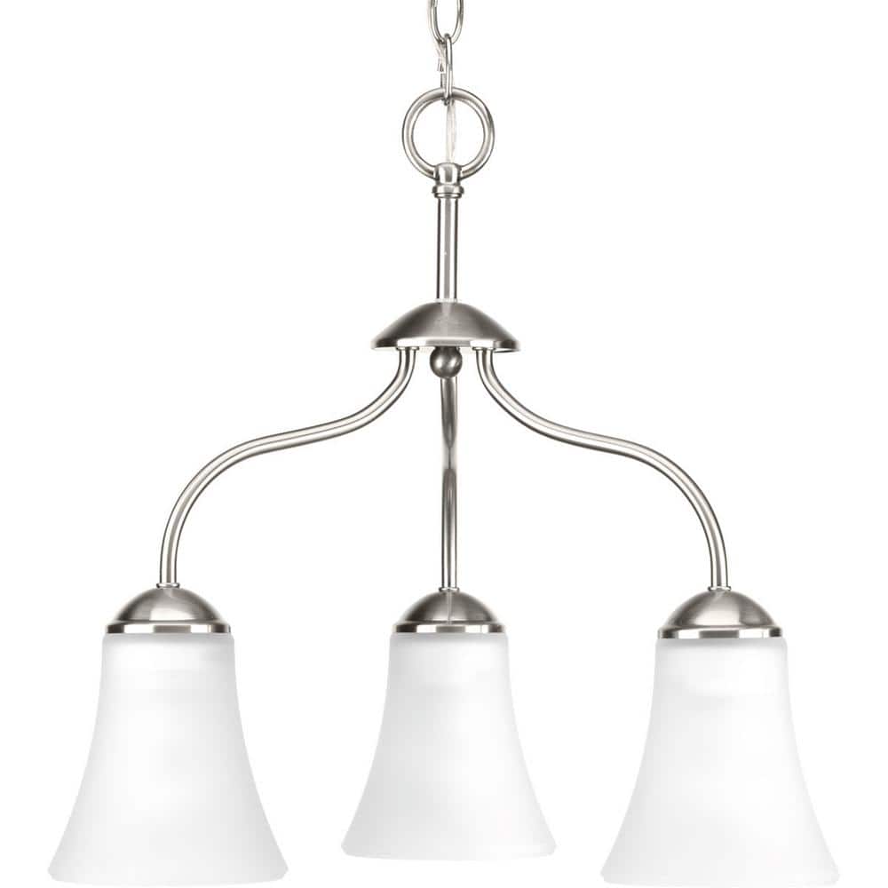 Classic Collection 3-Light Brushed Nickel Etched Glass Traditional Chandelier Light price history on PriceWatchPro