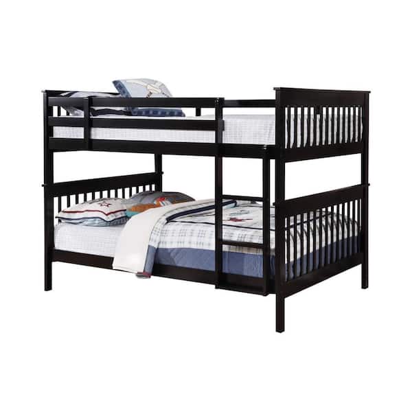 Mission Black Full Over Full Bunk Bed with Attached Ladder