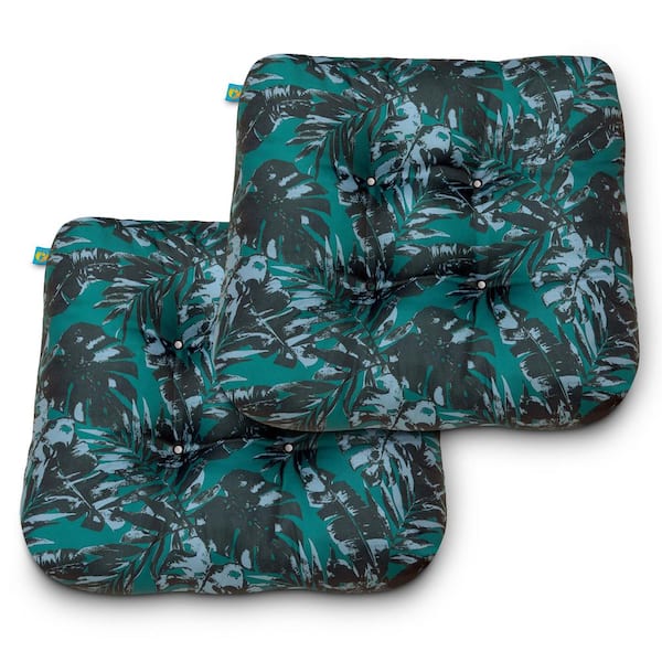 Classic Accessories Duck Covers 19 in. x 19 in. x 5 in. Olympic Forest Square Indoor/Outdoor Seat Cushions (2-Pack)