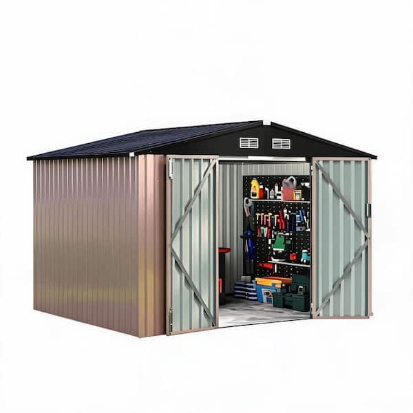 Heavy Duty Weatherproof 6x8 ft. Metal Outdoor Storage Shed with Lockable Door & Air Vent for Backyard, Patio, Lawn