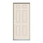 32 in. x 80 in. 6-Panel Primed Steel Prehung Right-Hand Inswing Front Door