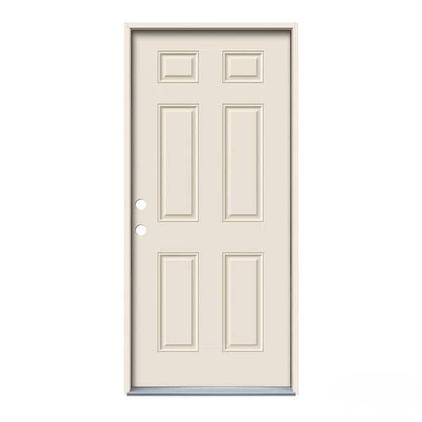JELD-WEN 32 in. x 80 in. 6-Panel Primed Steel Prehung Right-Hand Inswing Front Door