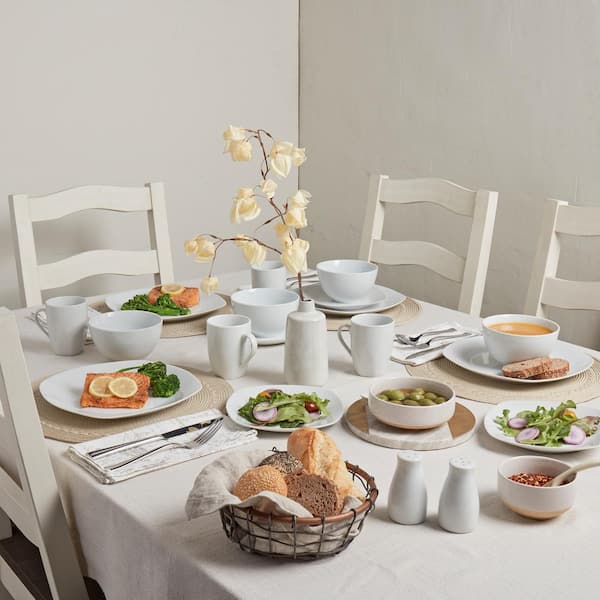 Tabletops Gallery 12pc White Farmhouse Dinnerware Set - 12 Piece