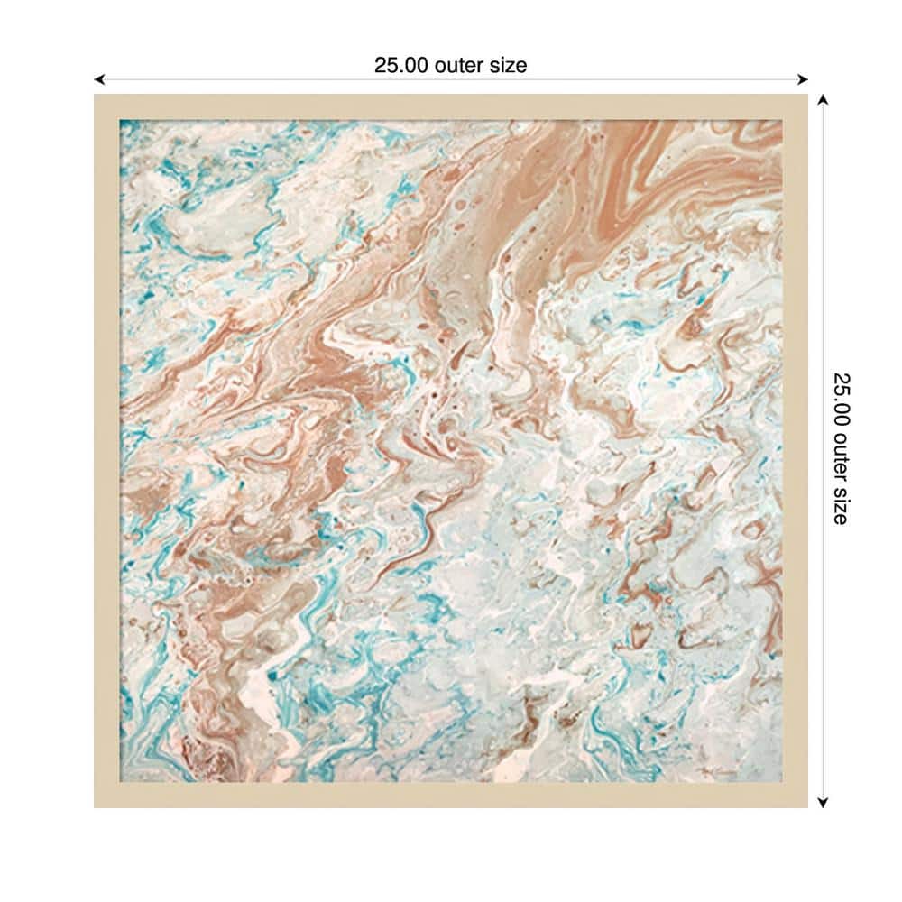 Wild Lagoons Abstract Graphic Art in Svelte Natural Frame