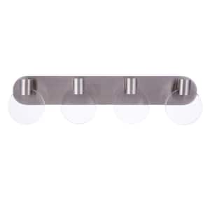 29.53 in. Glisten 4-Light Brushed Polished Nickel Finish Integrated LED Vanity Bar with Clear Seeded Glass