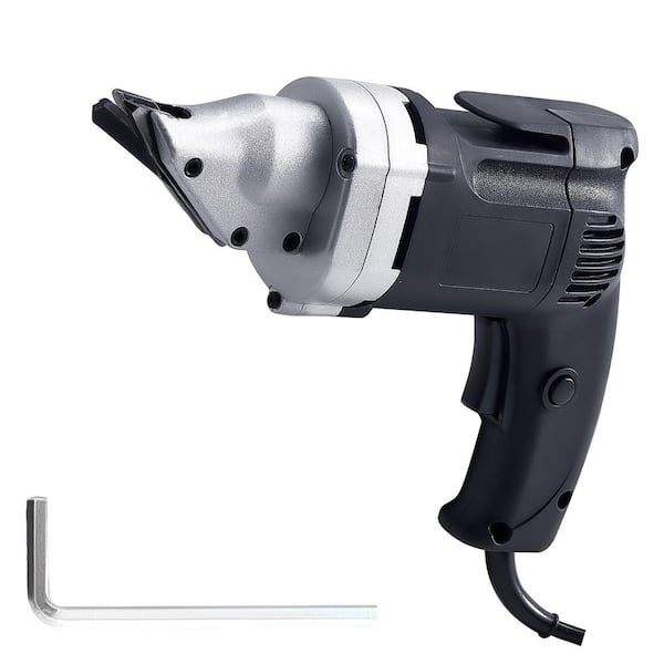 Electric Metal Shear, 4.0-Amp Corded, 360° Swivel, Variable Speed, Cuts 18GA Galv and 20GA Stainless Steel, 2500 SPM