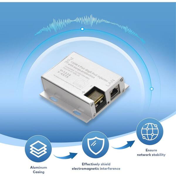Lukyamzn 150W GigE Passive PoE Injector for Starlink Pinout