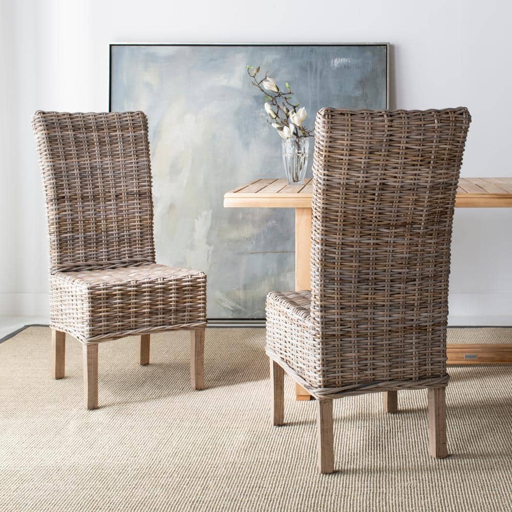 SAFAVIEH Quaker Beige/Off-White Wood Side Chair (Set of 2