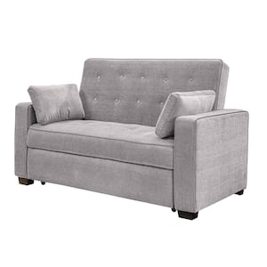 Tina Convertible Sofa Full in Light Grey Polyester