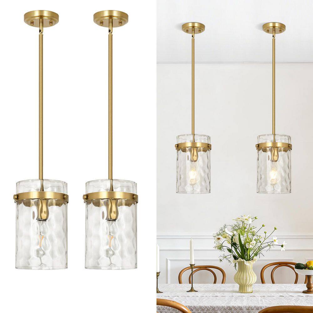 RayHome 2-Pack Gold Pendant Light Modern Hammered Glass Shade Adjustable Height for Kitchen and Dining price history on PriceWatchPro