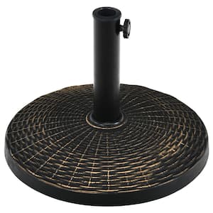 22 lbs. Round Resin Patio Umbrella Base Stand Holder with Adjustable Knob in Bronze