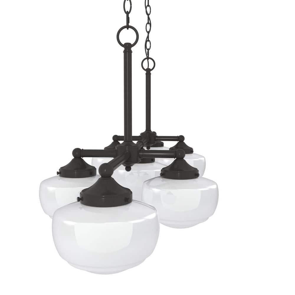 Noble Bronze 52" 7-Light Linear Chandelier with Glass Globes